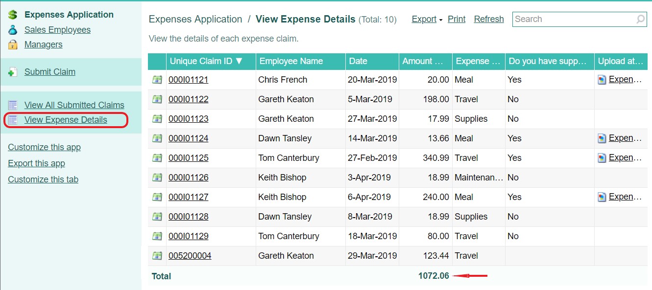 Flowfinity - Show column totals in views