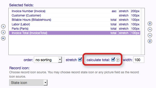 Flowfinity - Show column totals in views